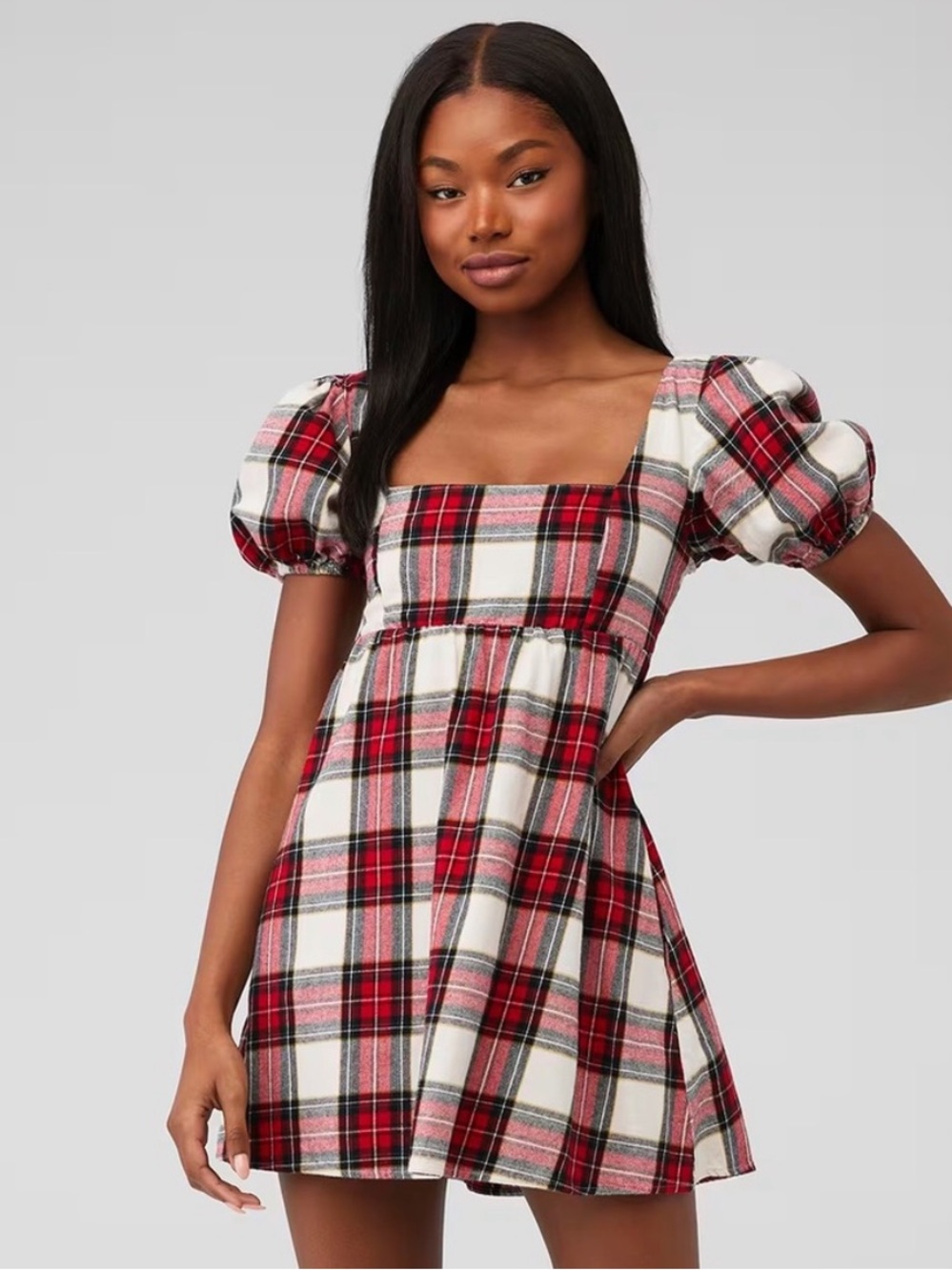 Show Me Your Mumu Smitten Babydoll Dress Winter Plaid Size Small